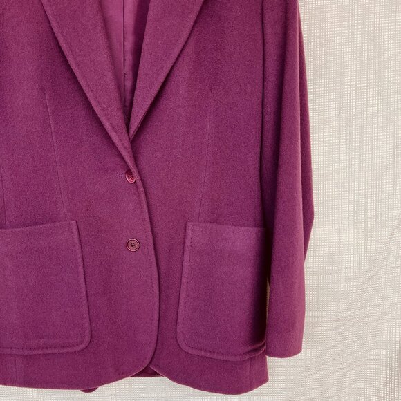 Vintage Cashmere Wool Longline Blazer Two Button Vintage Woolmark Blend Size 6 - Picture 7 of 16